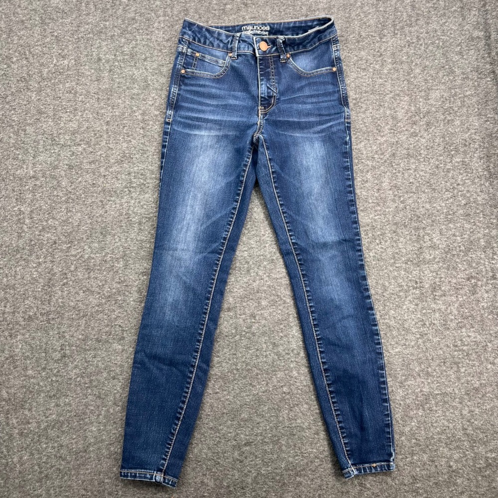 Maurices Everflex High Rise Skinny Jeans Medium Wash Blue Denim Women Size 2 Reg